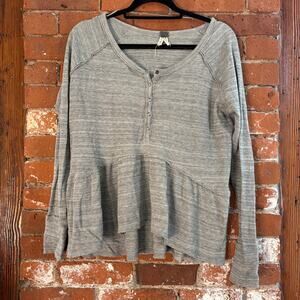 Free People We the Free Coastline Peplum Thermal Blouse XS Babydoll